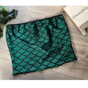 Unbranded Rave Festival Wear Green Mermaid Scale Tube Top. Size S